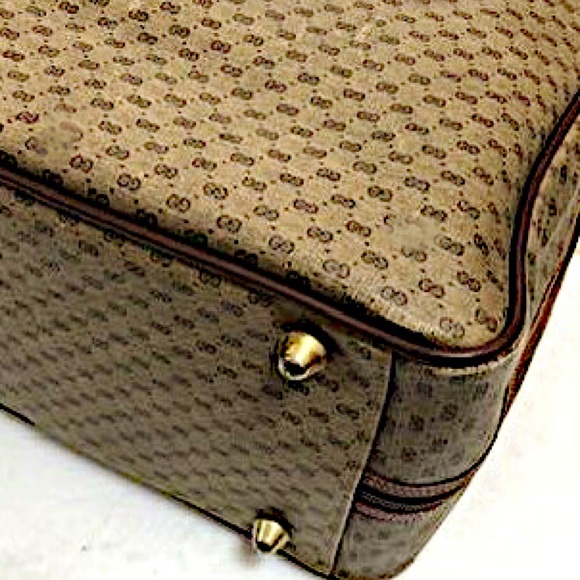 Authentic Vintage Gucci Rare Micro GG Web Luggage with Web Strap - Picture 9 of 15